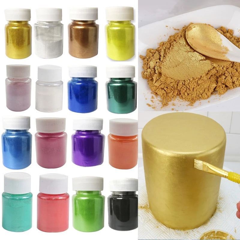 15g/Bottle Gold And Silver Dye Glitter Powder Mousse Cake Macaron Chocolate Confectionery Pastry Baking Cake Decoration
