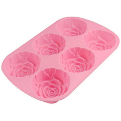 Silicone 6Holes Flower Rose Cake Ice Cream Chocolate Mold Soap 3D Cupcake Bakeware Baking Dish Cake Pan Muffin Mould