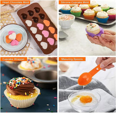Cake Decorating Supplies,Cake Decorating Kit 3 Packs Springform Cake Pans, Cake Rotating Turntable, 54 Piping Icing Tips, 4 Russ