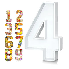 Food Fillable Number Shaped Sweets Flower Candy Cupcake Container Box for Wedding Anniversary Birthday Party Baby Shower Decore