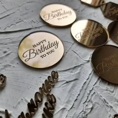 10pcs Happy Birthday Cake Toppers Gold Gold Acrylic Round Cupcake Toppers For Kids Birthday Baby Shower Party Cake Decor Tools