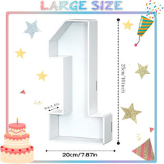Food Fillable Number Shaped Sweets Flower Candy Cupcake Container Box for Wedding Anniversary Birthday Party Baby Shower Decore