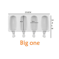 4/8 Hole Silicone Ice Cream Forms Popsicle Molds DIY Homemade Dessert Freezer Fruit Juice Ice Pop Cube Maker Mould With Sticks