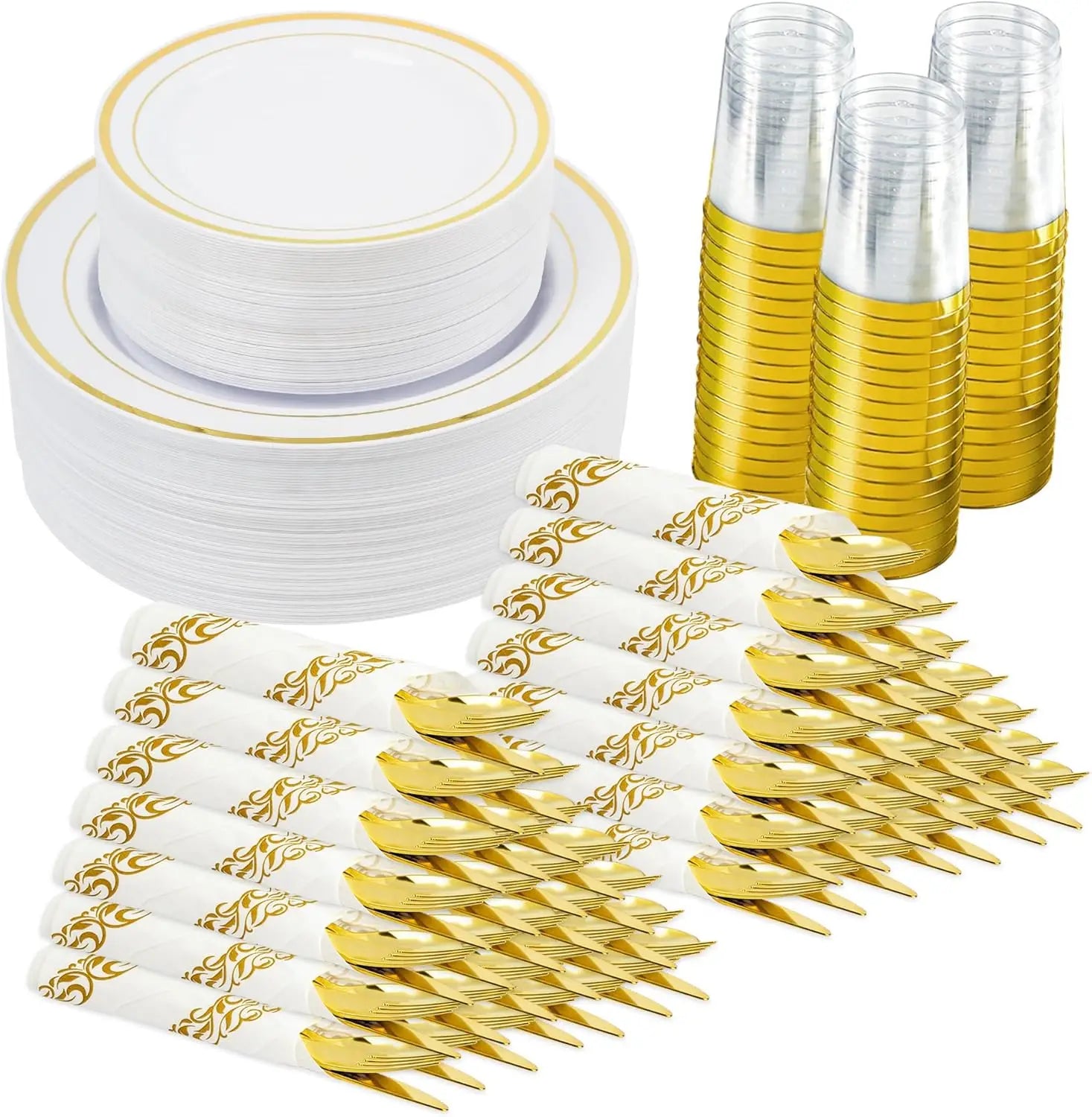 700 Pieces Of Tableware Set, Home Disposable Plastic Tableware, Themed Party Decoration, Suitable For Parties, Restaurants