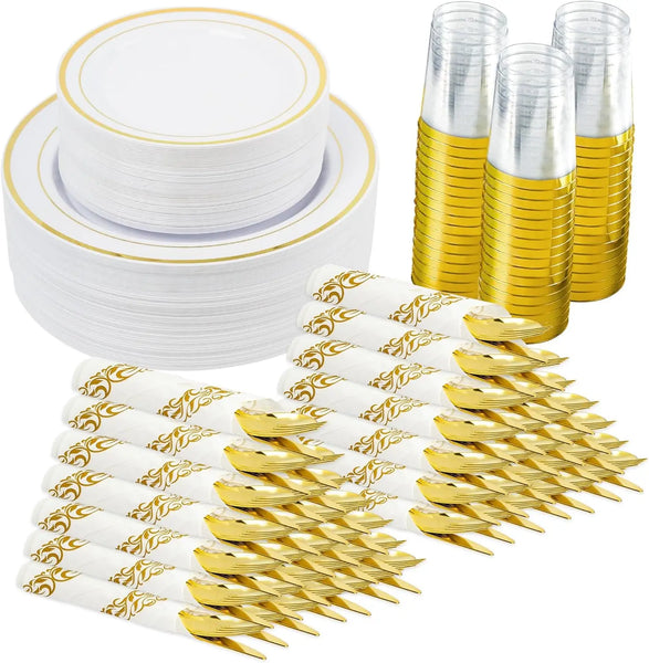 700 Pieces Of Tableware Set, Home Disposable Plastic Tableware, Themed Party Decoration, Suitable For Parties, Restaurants