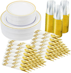 700 Pieces Of Tableware Set, Home Disposable Plastic Tableware, Themed Party Decoration, Suitable For Parties, Restaurants