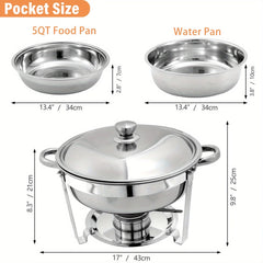 8 Pack Chafing Dish Buffet Set Stainless Steel Food Warmer Kit with Lids Holders for Restaurant Catering Parties Weddings