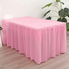 2pcs Tablecloth Set Disposable Solid Color Table Cover Table Skirts Rectangular Paper Table Covers With Long Skirting For Party