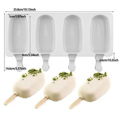 4/8 Hole Silicone Ice Cream Forms Popsicle Molds DIY Homemade Dessert Freezer Fruit Juice Ice Pop Cube Maker Mould With Sticks