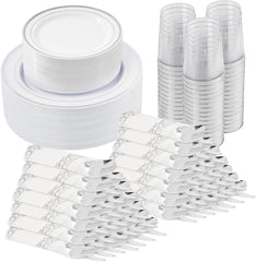 700 Pieces Of Tableware Set, Home Disposable Plastic Tableware, Themed Party Decoration, Suitable For Parties, Restaurants