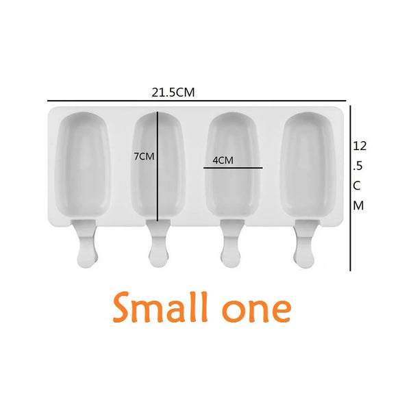 4/8 Hole Silicone Ice Cream Forms Popsicle Molds DIY Homemade Dessert Freezer Fruit Juice Ice Pop Cube Maker Mould With Sticks