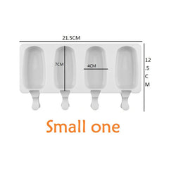 4/8 Hole Silicone Ice Cream Forms Popsicle Molds DIY Homemade Dessert Freezer Fruit Juice Ice Pop Cube Maker Mould With Sticks