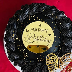 10pcs Happy Birthday Cake Toppers Gold Gold Acrylic Round Cupcake Toppers For Kids Birthday Baby Shower Party Cake Decor Tools